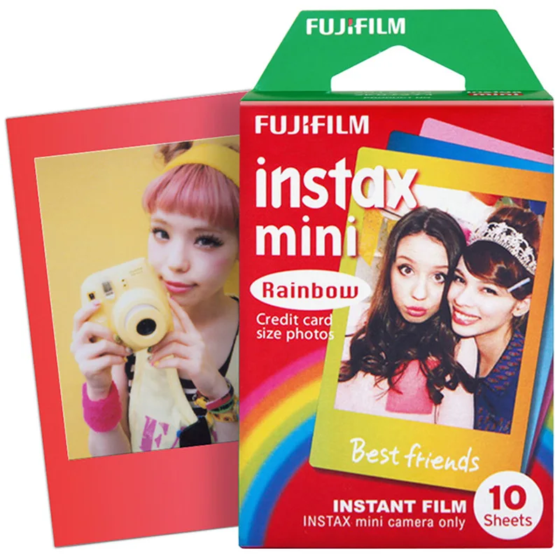 10 листов fuji fujifilm instax mini Color edge fims для instax instant camera mini 7s 25 50s 8 90 фотобумага - Цвет: Rainbow