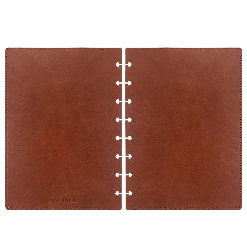 버섯 구멍 노트북 커버 PU 가죽 루스 리프 노트북 쉘 노트북 커버 DIY 의제 플래너 노트북 및 저널