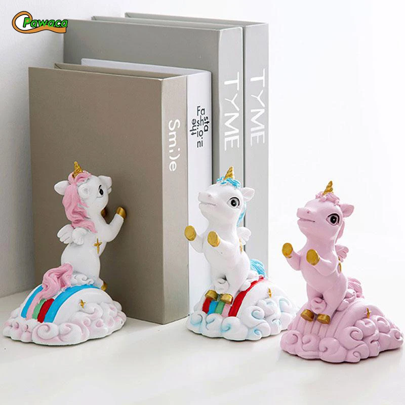 

Resin Book Holder for Reading Cartoon Unicorn Bookends Restoring Ancient ways Desktop Decor Bookends for Christmas Gifts