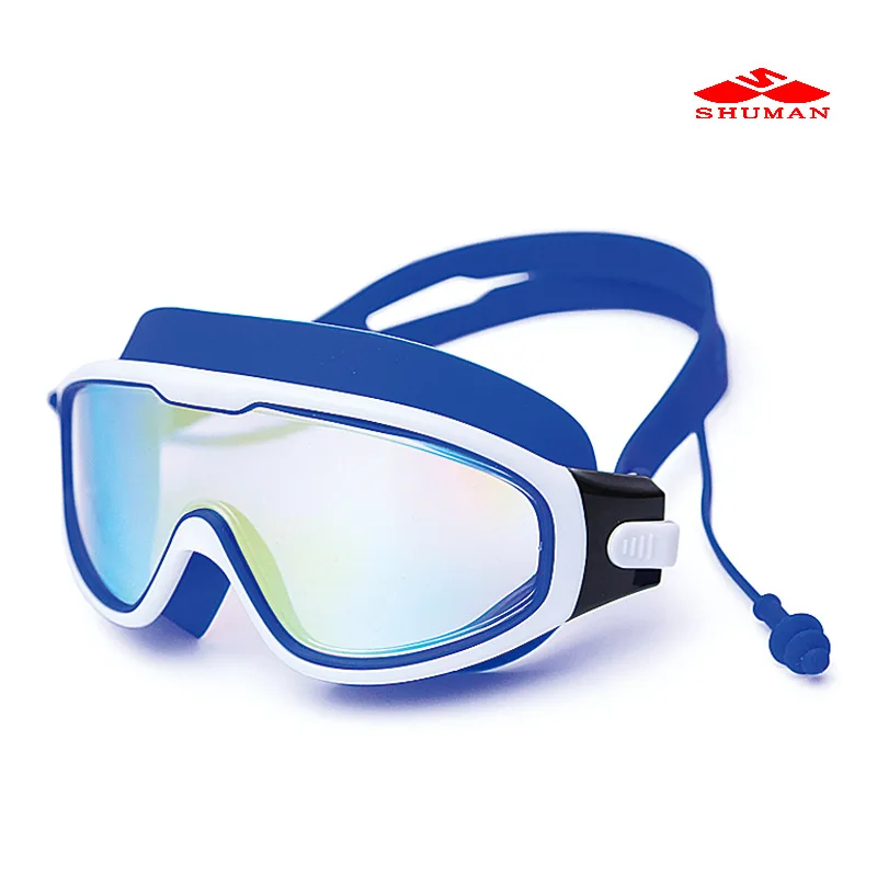 

Adult Swimming Goggles Big Box Earplug One-piece High-definition Anti-fog Waterproof Swimming Equipment Adult Goggles Skiing Eur