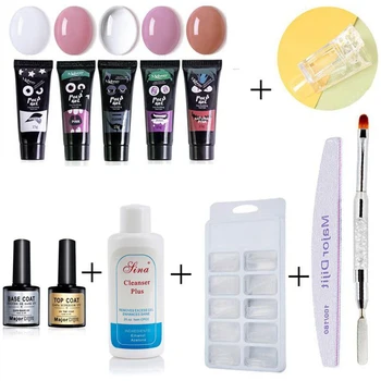 

MAJOR DIJIT Poly Gel Nail Kit Dual-Ended Poly Gel Brush & Picker Nail Tips Clip 5 Colors Nail Enhancement Gel with Manicure Tool