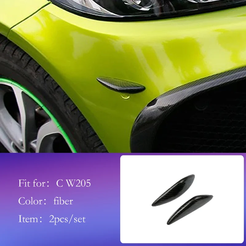 Передняя противотуманная фара для mercedes w205 amg Mercedes c Класс аксессуары W205 mercedes w205 углеродное волокно внешняя отделка - Название цвета: fiber 2pcs