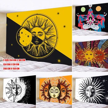 

Multicolor Sun Moon black and white Sun Moon Mandala Tapestry Wall Hanging Celestial Wall Tapestry Bohemian Psychedelic Tapestry