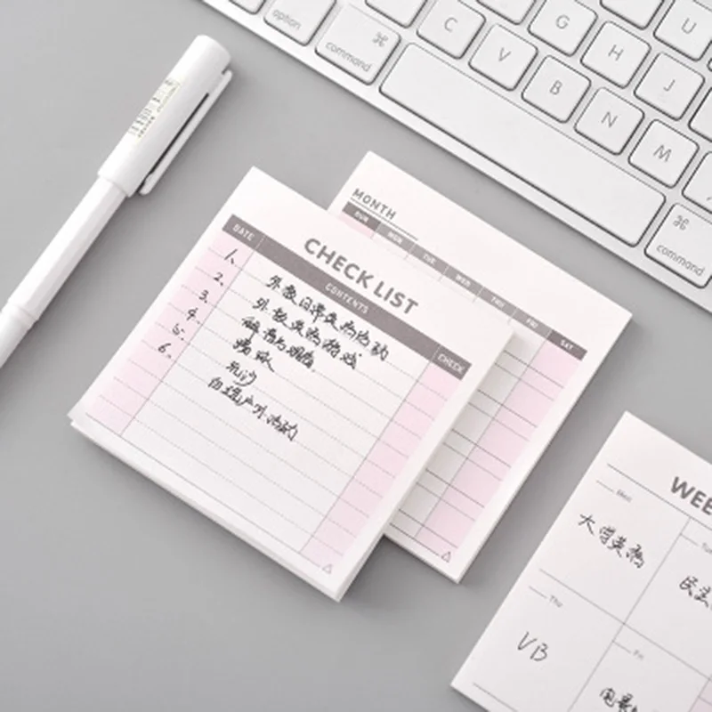 60 лист может оторвать недельный план ежедневник Тетрадь мини-Канцтовары для офиса To-do List план работы Memo Настольный записной книжкой бумаги для заметок на клейкой основе