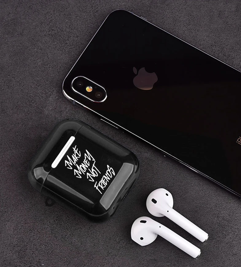 Чехол для телефона Make Money Not Friends Kash черный чехол Airpods 2 1 наушников мягкий из ТПУ