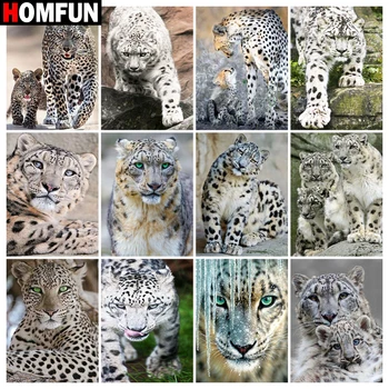 

HOMFUN Diamond Painting Full Square/Round Drill 5D DIY "White tiger leopard" Daimond Embroidery Rhinestone Cross Stitch Decor