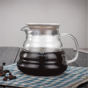 

Coffee Pot Glass 300/500/700ML Coffee Maker Set V60 Coffee Filter Cup Heat Resistant Cloud Pot Coffee Mugs With Coffee Funnel
