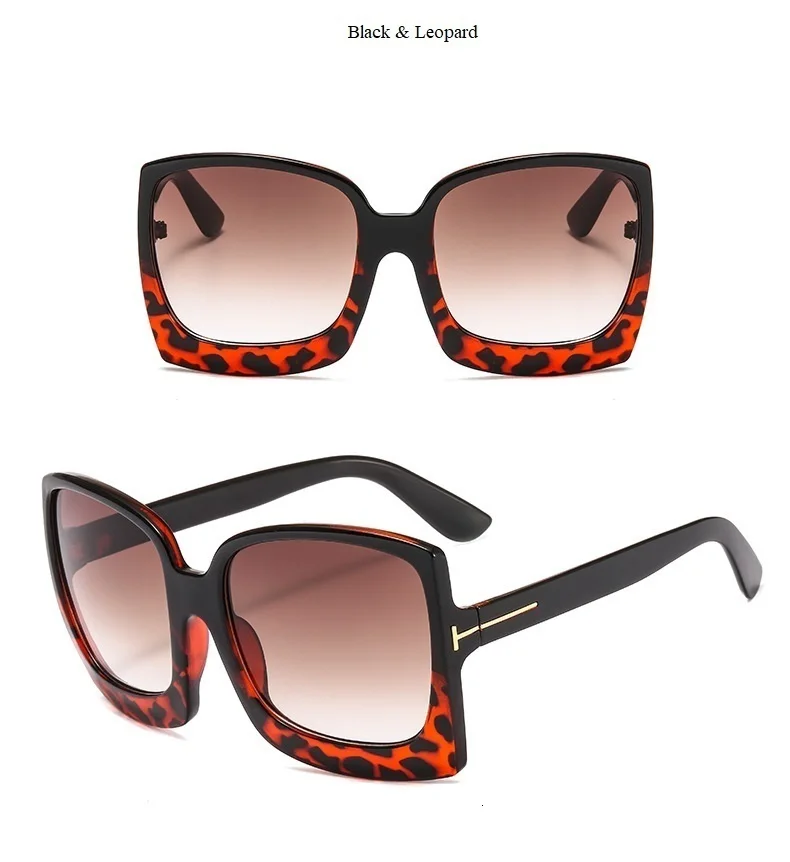 Большие буквы T оправа квадратные очки для женщин винтажные Ретро солнцезащитные очки мужские роскошные брендовые черные Большие оттенки