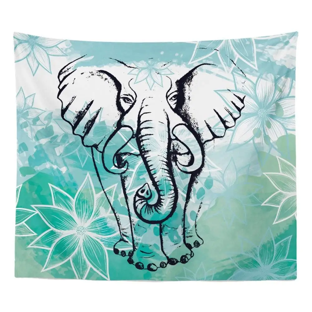 

Cartoon Elephant Wall Covering Living Room Sofa Tapestry Head of A Bed Dormitory Wall Painting