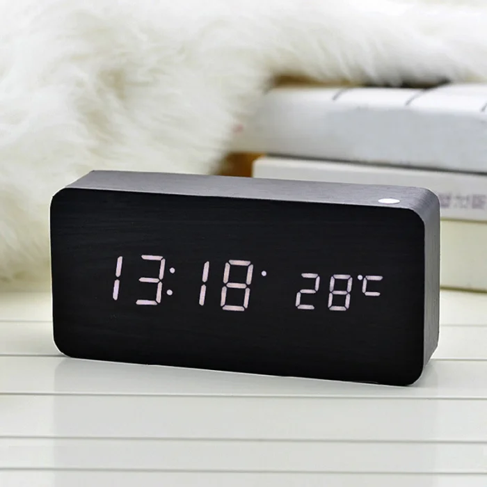 Современный светодиодный Будильник Температура Влажность электронные настольные цифровые настольные часы