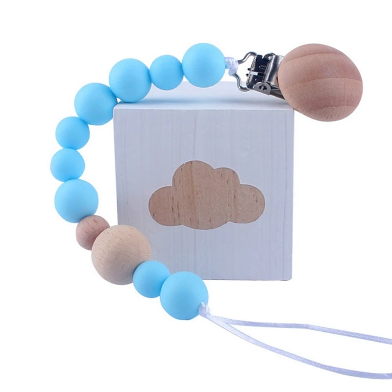 Baby Care Universal Holder Leash For Pacifiers Nipples Clip Infant Child Soother Beaded Wooden Chains Teethers - Цвет: G