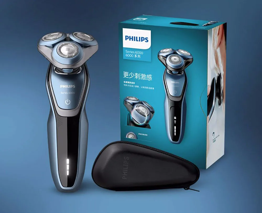 Электробритва для влажной и сухой кожи Philips S6015/16 для лица с удобной системой лезвий 100-240 Вольт 1 час быстрая зарядка мульти