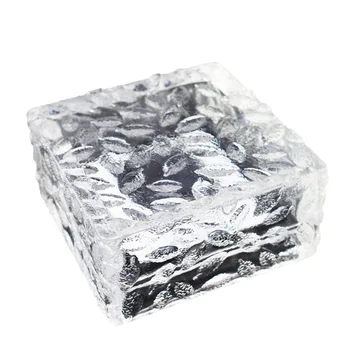

Solar Glass Brick Lights Path LED Lights Outdoor Ice Square Night Lamp for Garden Courtyard Pathway (White Light)