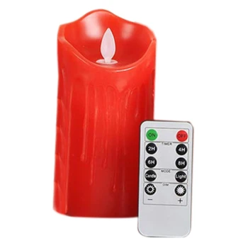 

FUNN-3D Flameless Led Pillar Candle with Remote Control, Battery Operate for Wedding and Home Decoration