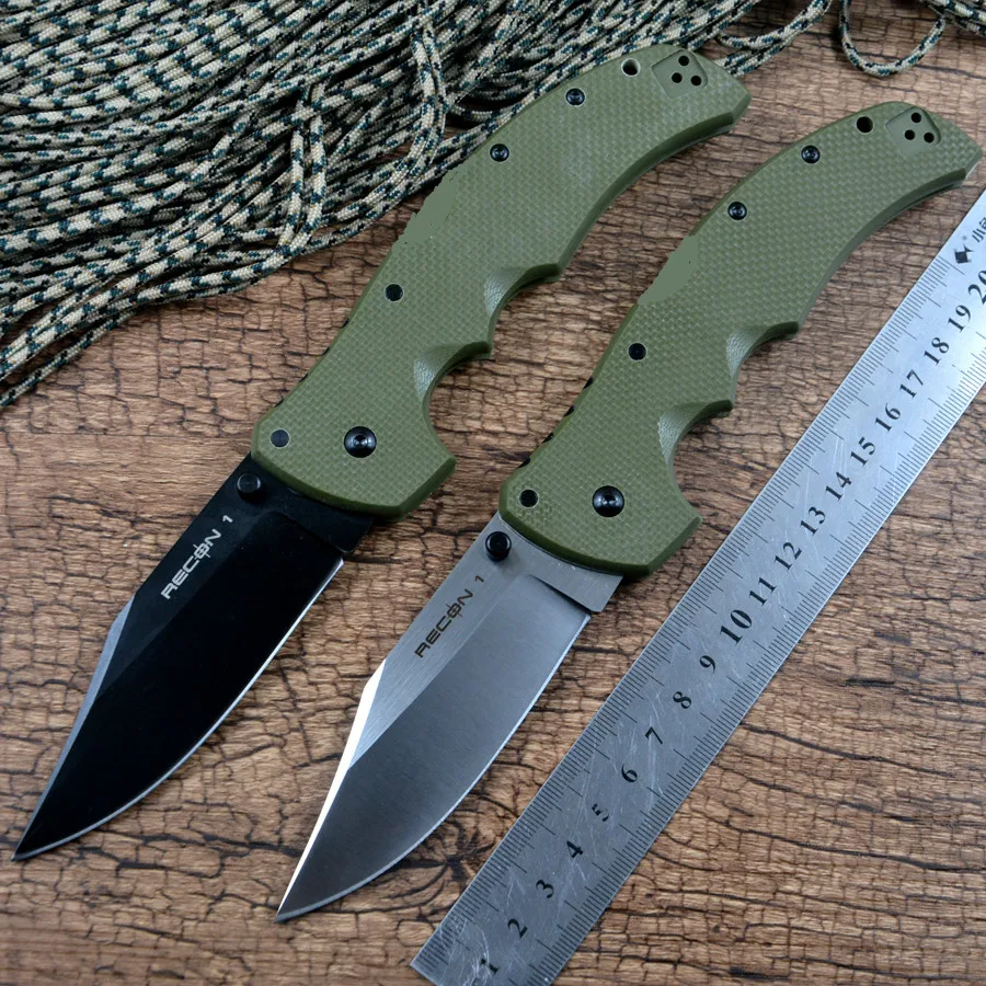 

OEM RECON 1 Folding Blade Pocket Knife G10 Handle Black or Green Survival Camping Hunting Tactical Outdoor Knife
