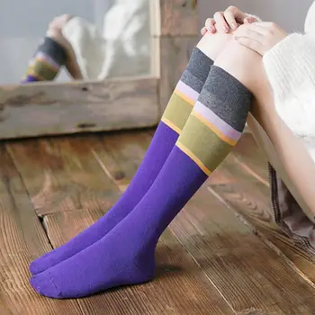 

YAHOOO harajuku cute socks Long High 2020 NEW Women Winter Autumn korean hipster Ulzzing Japanese Knee sock Sprot leather shoes