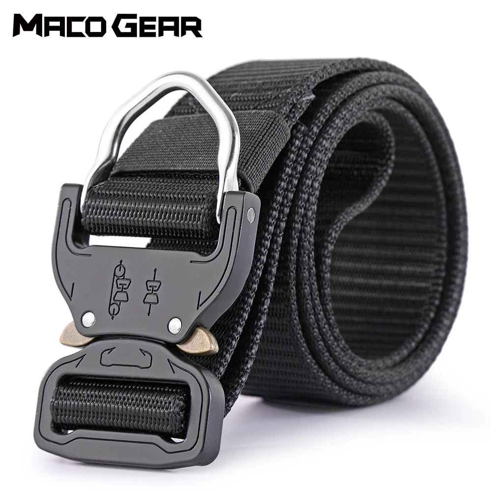 Military Tactical Belt Quick Release Nylon Military Style Outdoor Training Belt with Metal Buckle 7 Colors Optional