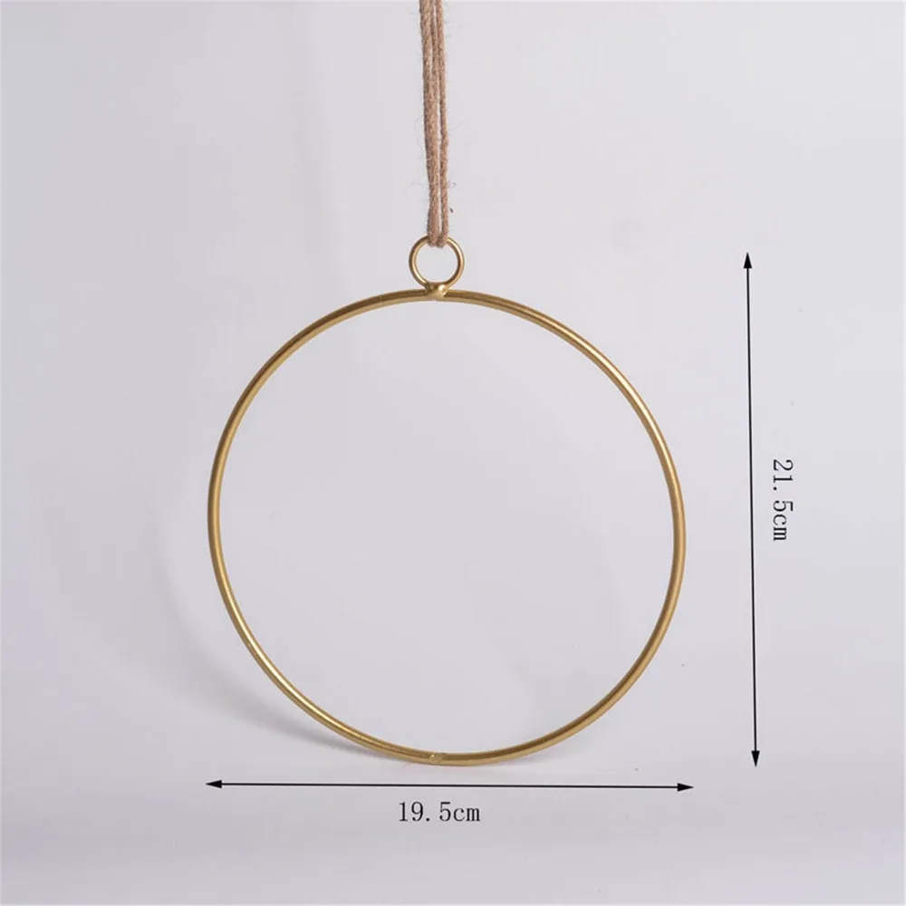 Cilected Floral Hoop Wreath Geometric Wire Round Triangle Square Hoop Frame Of Artificial Flower For Wedding Backdrop Wall Decor