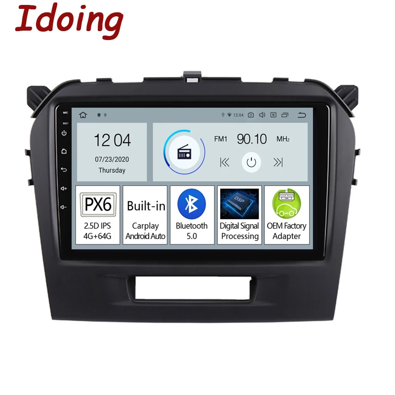 Idoing PX6 Car Android Auto Radio Head Unit Player For Suzuki Vitara 4 2014-2018 Navigation GPS Carplay Intelligent System | Автомобили и