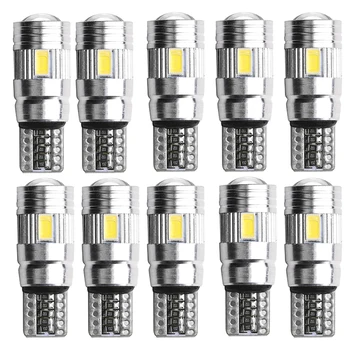 

100PCs T10 5630 6 SMD LED Canbus No Error Car Styling Motorcycle Light 194 W5W Clearance License Plate Reading Tail Lights 12V