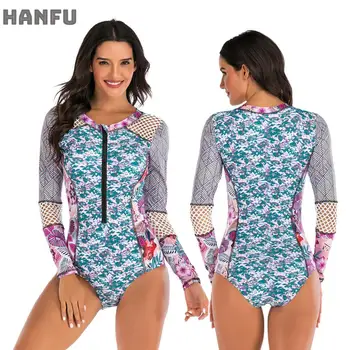 

Swimsuit One Piece Women Long Sleeve Rashguard Swimwear Bathing Suit Rash Guard Surfing Diving Jumpsuit bodysuit Swimming Suit