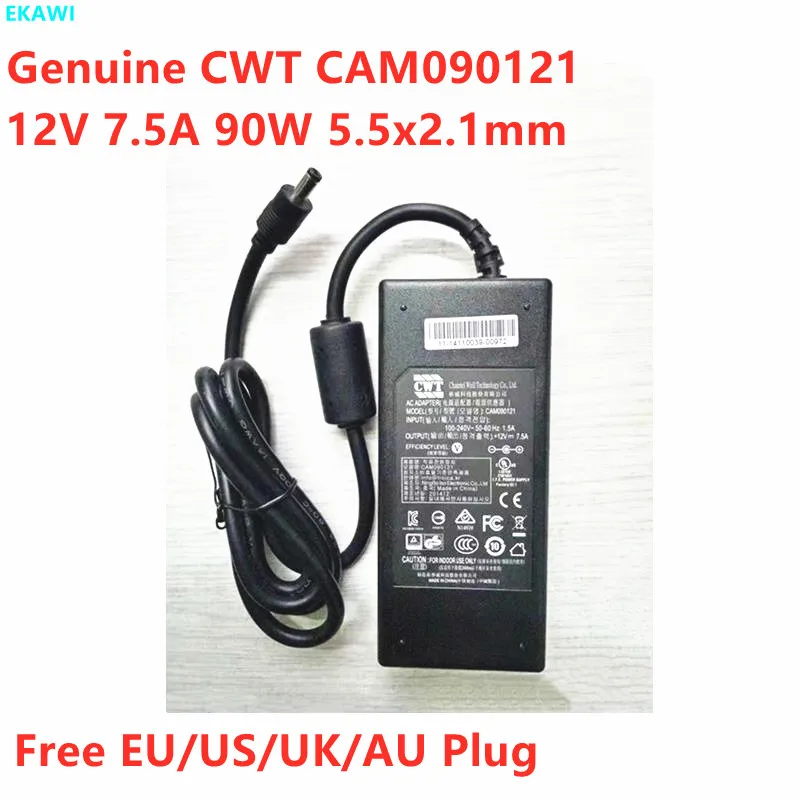 Оригинальный адаптер переменного тока CWT CAM090121 12 В 5 а 90 Вт 2 1 x мм для зарядного
