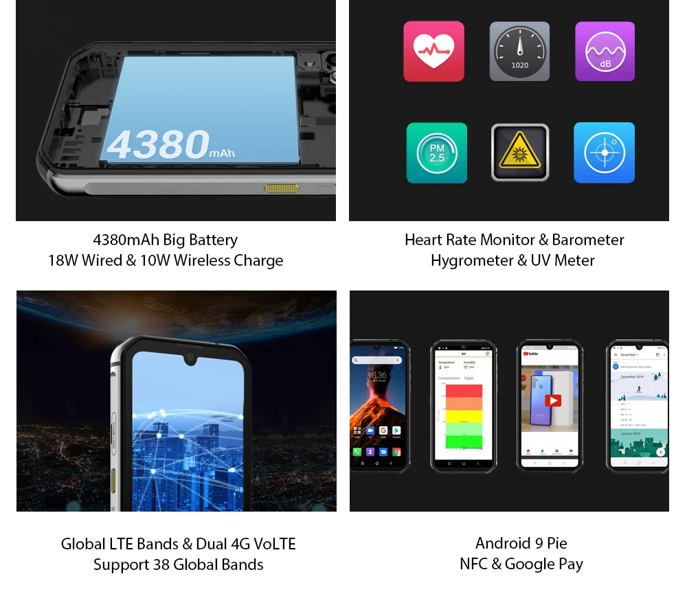 Смартфон Blackview BV9900 Helio P90 IP68 8 + 256 ГБ 48 МП Android 9 0 NFC|Смартфоны| |