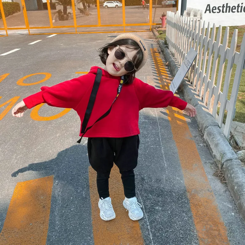 Mihkalev fashion kids clothes girl autumn clothing set children fleece tracksuit hoodies tops+pants 2pieces girl outfits
