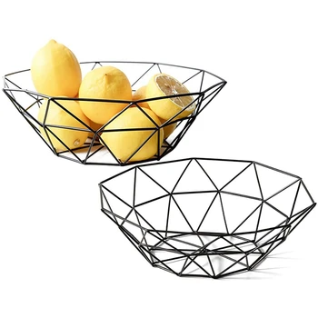 

Metal Wire Fruit Bowl, 2 Pack Storage Baskets for Vegetables, Bread, Snacks, Potpourris