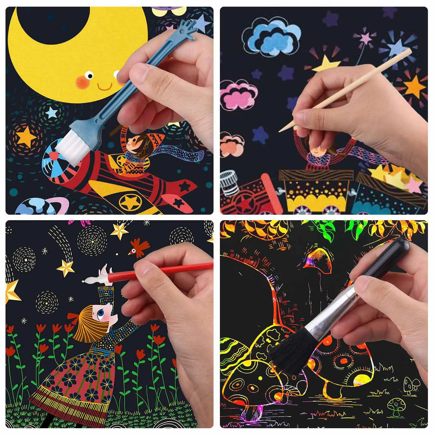 Набор для рисования и 4 шт. с ручкой скребком|Юный художник| |