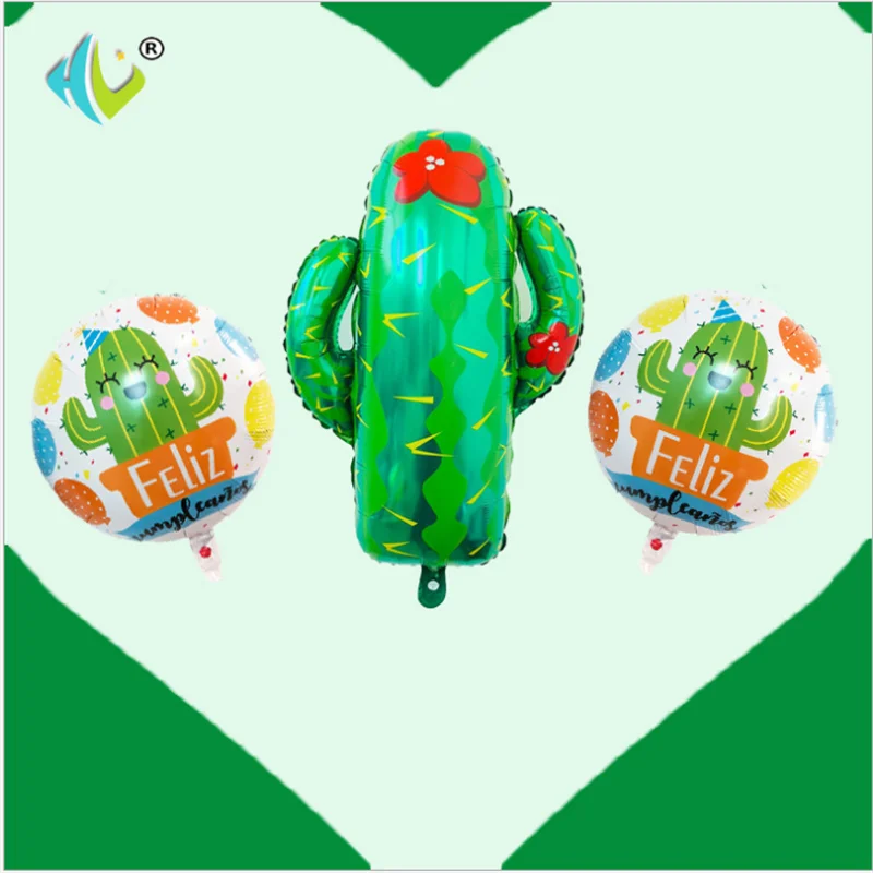 

YHZNXH Cross-Border Explosion Cactus Balloon Tropical Party Decoration Aluminium Balloon Balloon Mexico Party Balloon Set