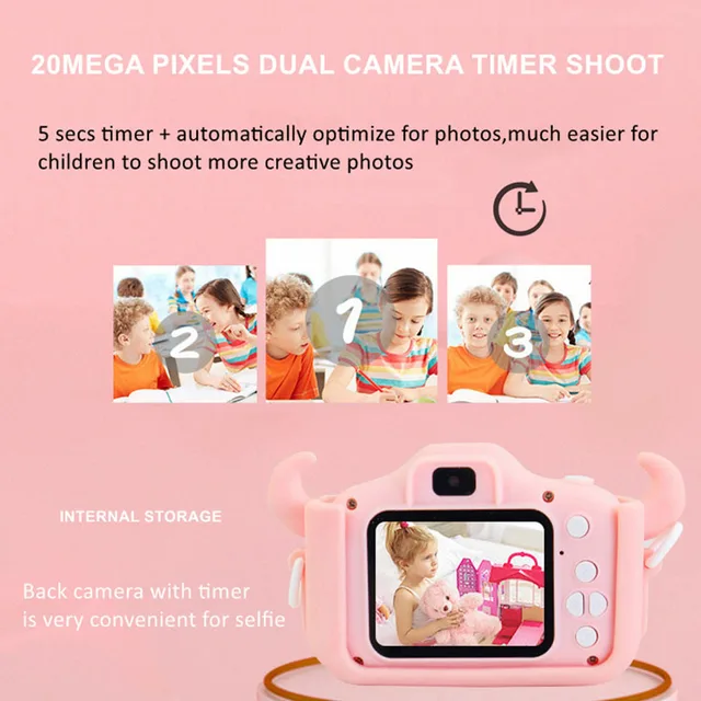 Kids Children's Camera Play Dirthday Gift Cute Digital Mini Camera With Screen Kids Baby Girl Boy Toy Puzzle Outdoor  Camera 4