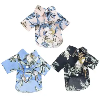 

New Pet Clothes Fashion Dog Clothes Summer Coconut Tree Pattern Cat Small Dog Clothes Dog Shirt Pet Clothing