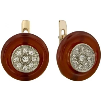 

Aloris earrings with carnelian and cubic zirconia in red gold