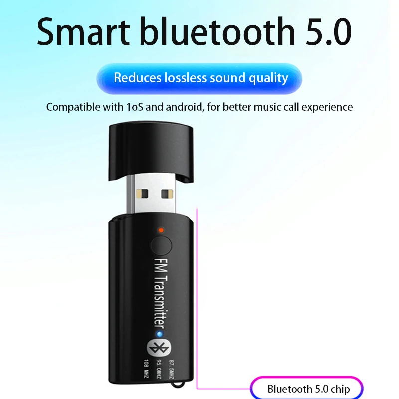 Мини Портативный беспроводной приемник Bluetooth 5,0 USB передатчик приемник адаптер 3,5 мм AUX светодиодный индикатор кнопка переключатель Plug& Play