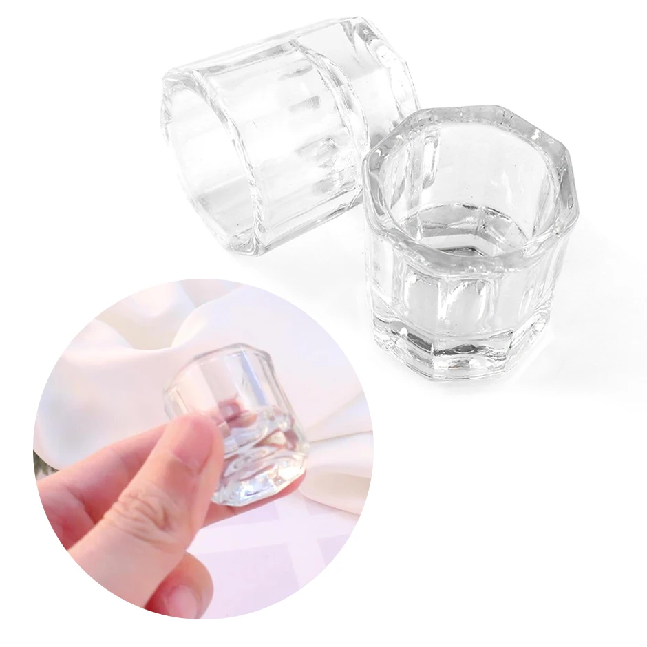 Manicure Tools Nail Tools Crystal Glass Nail Art Cup Washing Brush Container Acrylic Powder Liquid Dish Mini Salon Holder Manicure Accessories Tool CH1606 manicure tools nail tools