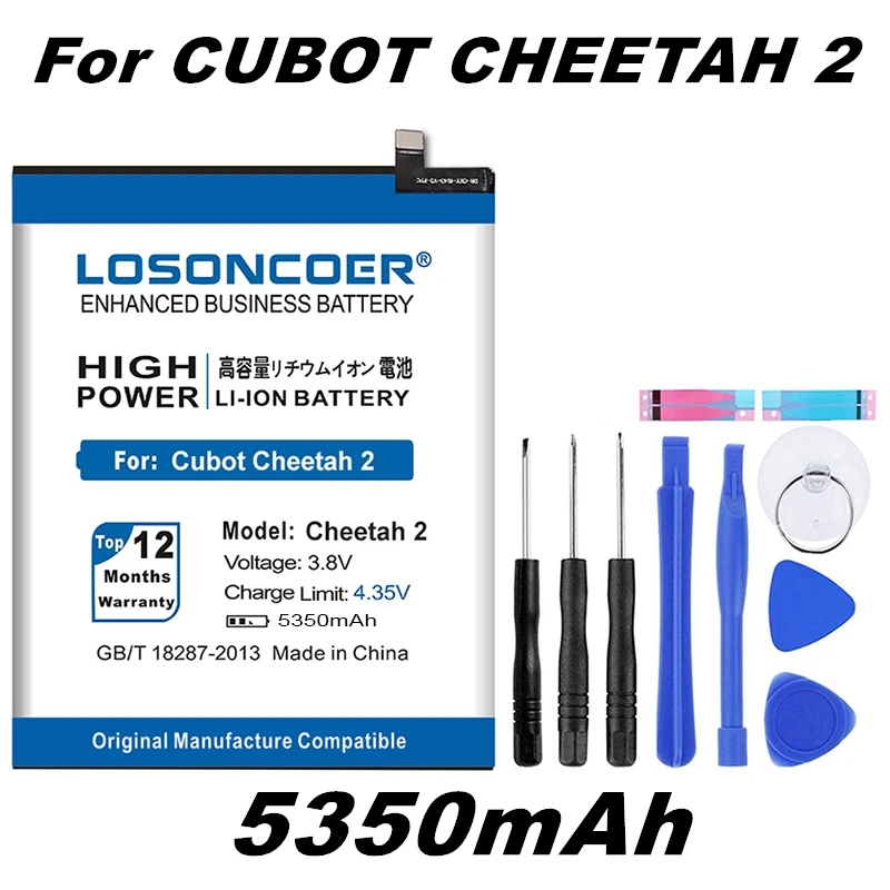 LOSONCOER Cheetah2 5350 мАч хорошее качество смартфонов батареи для Cubot Cheetah 2 батареи