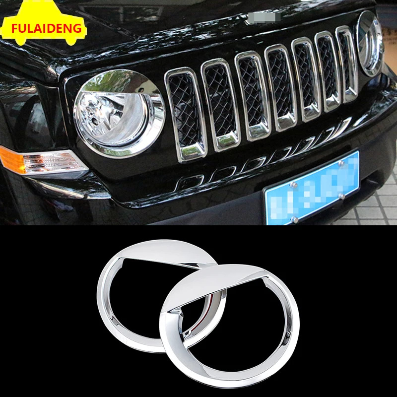 2 шт. для Jeep Патриот 2011- передняя фара лампа Angry стиль крышка отделка автомобиля Стайлинг Аксессуары