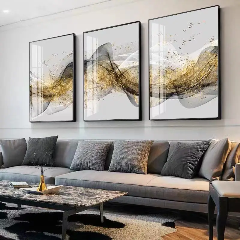 Vrijstelling Mier Arashigaoka Nordic Moderne Minimalistische Licht Luxe Canvas Schilderij Muur Foto Voor  Woonkamer Sofa Muur Goudfolie Abstract Home Decoratie _ - AliExpress Mobile