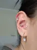 2-4mm Zircon Cartilage Tragus Helix Lobe Earring 16G Titanium Ear Stud Lip Piercing Ring Internally Threaded Labret Goth Jewelry 3
