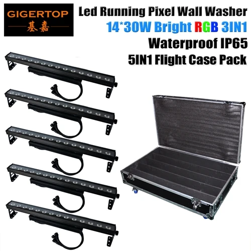 Tiptop сценический прожектор IP65 Водонепроницаемый 14x30 Вт RGB 3в1 светодиодные прожекторы для стен Украшение фона вспышка пиксель ходовой свет CE ROHS - Цвет: 5in1 flight case
