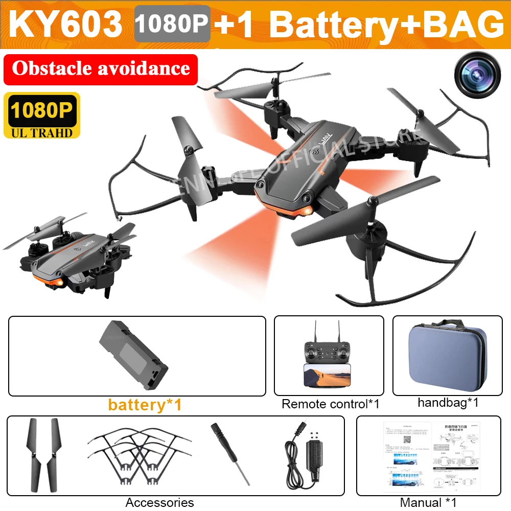 stunt rc quadcopter 2022 New KY603 Mini Drone 4K HD Camera Three-way Infrared Obstacle Avoidance Altitude Hold Mode Foldable RC Quadcopter Boy Gifts top RC Quadcopter RC Quadcopter