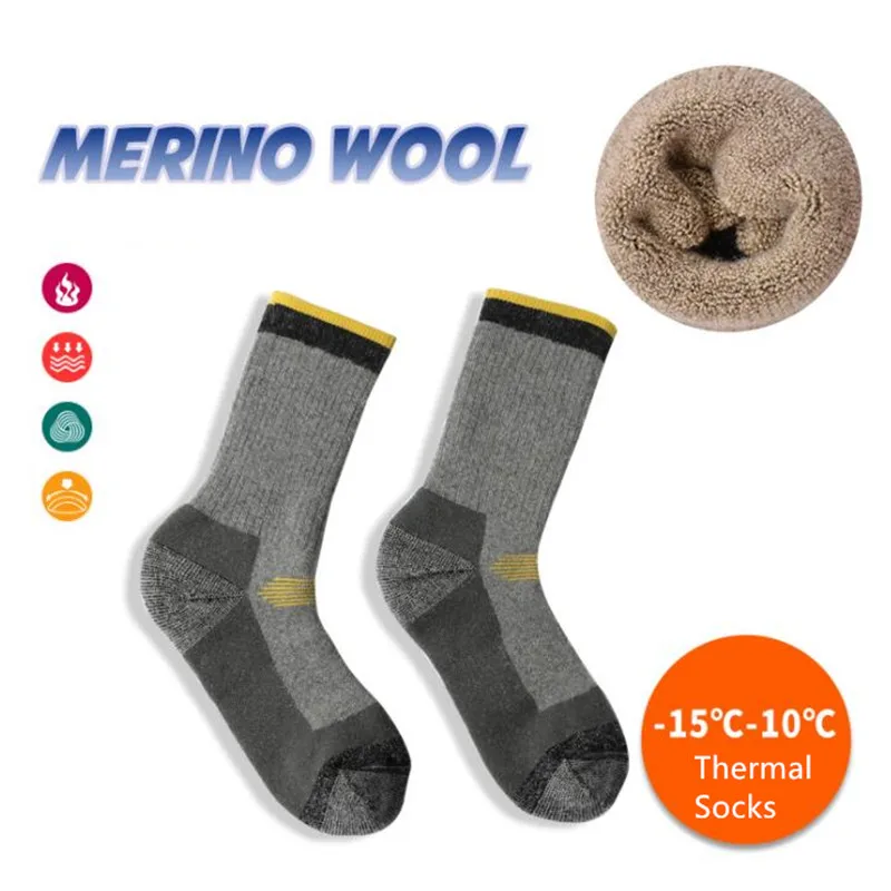 New Winter Men Women Merino Wool Thermal Ski Socks Warm Snowboard Hiking Sports Socks Outdoor Trekking Thermosocks