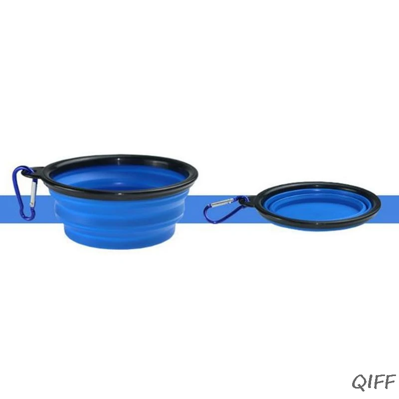 2-Pack очень большой размер складная миска для собак, пищевой силикон BPA бесплатно, Складная расширяемая чашка блюдо для домашних животных кошка еда вода