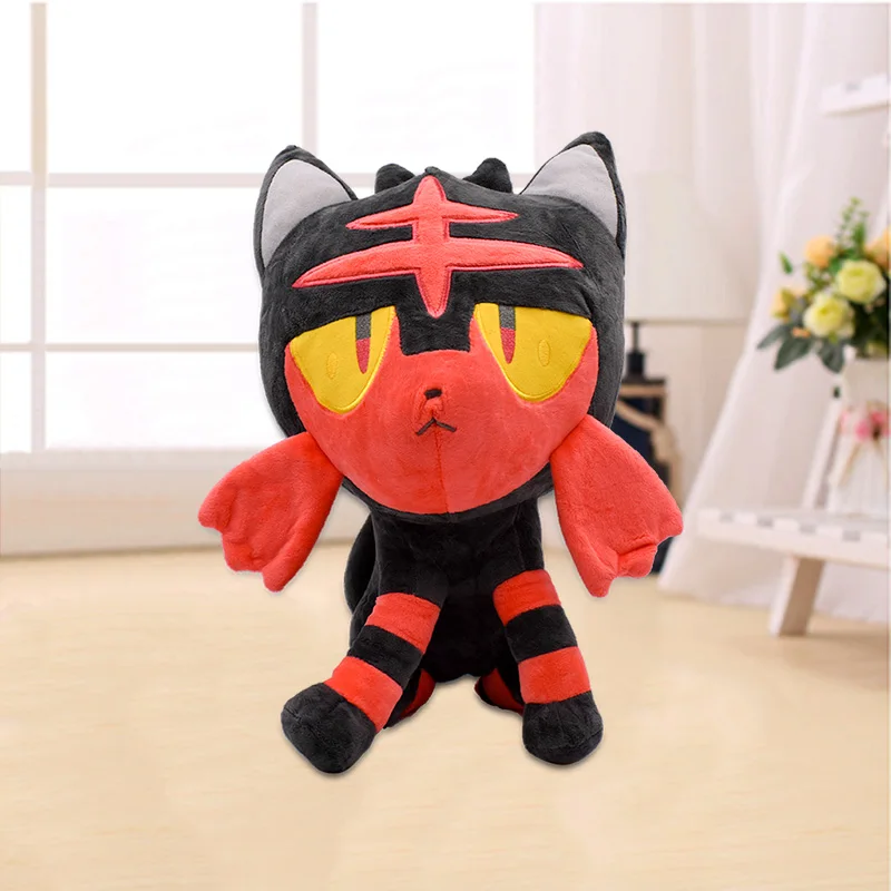

36cm Anime Litten Plush Toy Cartoon Sun Moon Starter Stuffed Animal Doll For Kids Free Shipping
