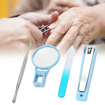 

Elderly Portable Nail Grinding Tool Nail Clipper with Magnifying Glass Manicure Tool Set