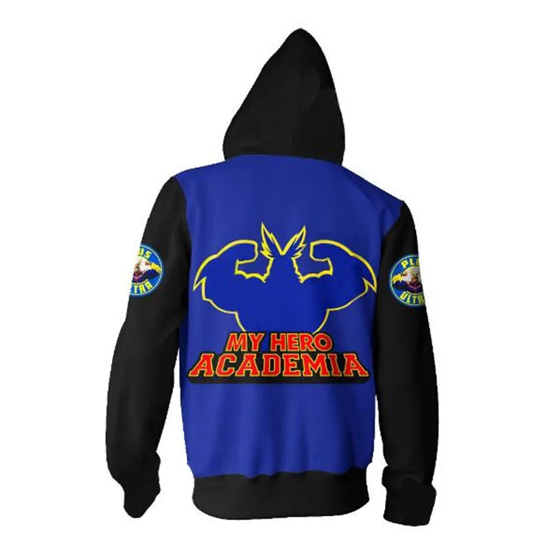 2019New аниме мой герой Academy cosplay hero All · Might Zipper толстовка платье Мужчины и женщины ролевые игры свитер