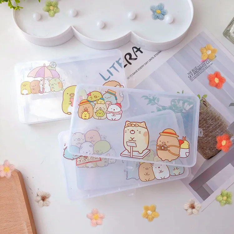 

Stitch Bear Animal Transparent Mask Storage Box Disposable Mask Case Mask Storage Case Storage Box Organizer Container Mask Case
