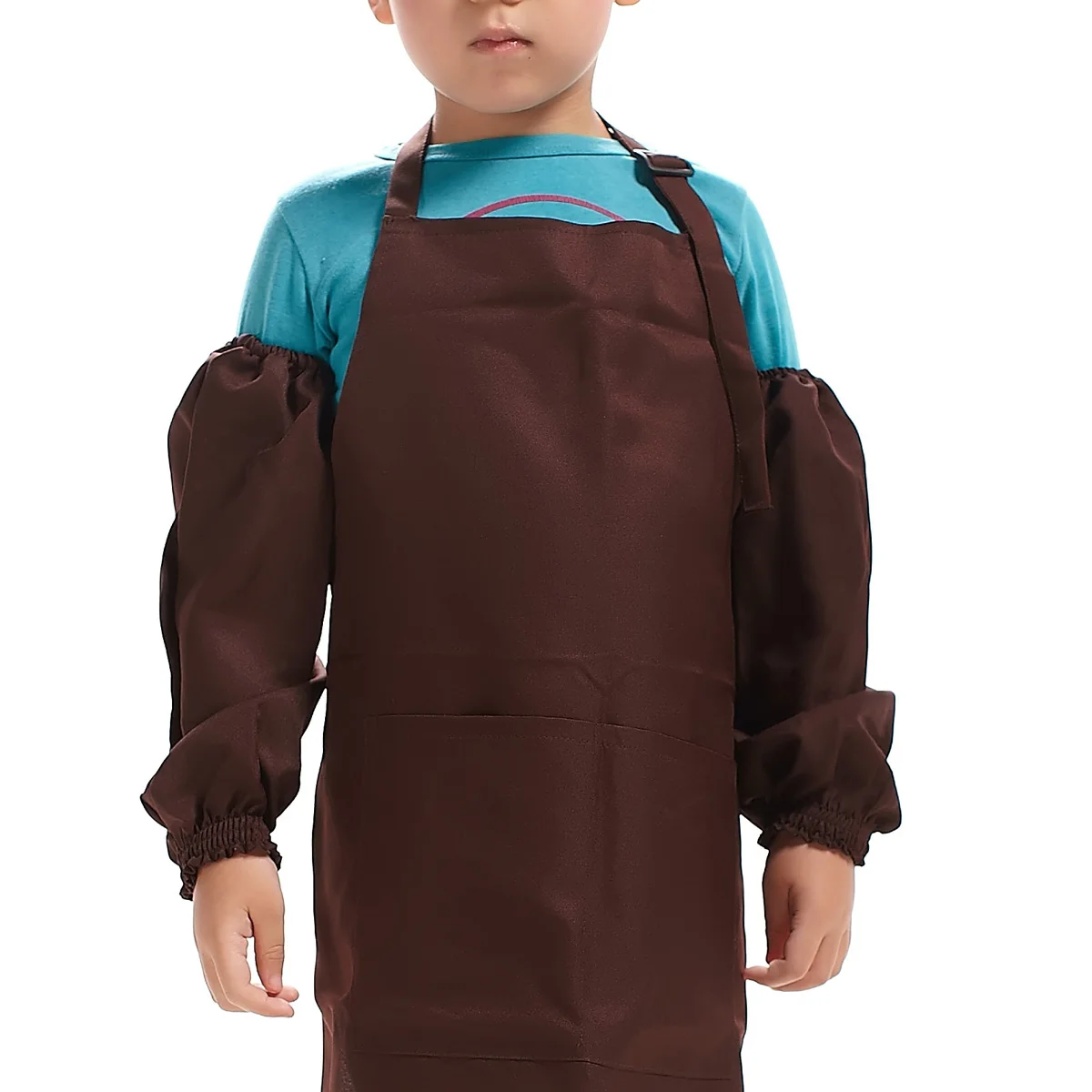 Solid color men and women children's cuff antifouling and dirt resistant long paragraph simple cute baby sleeves 88006