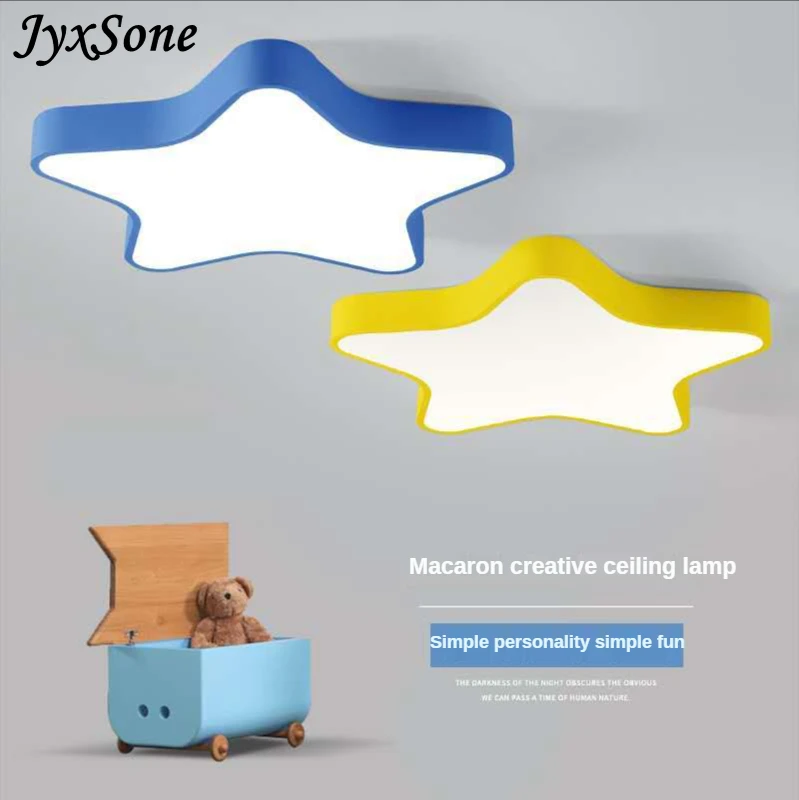 Современная светодиодная потолочная лампа Macaron пятиконечная Звездная Люстра для